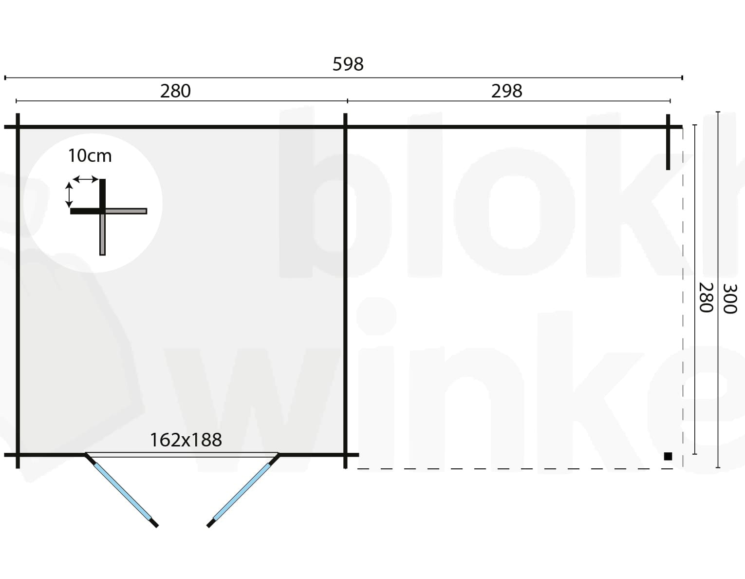 Plattegrond Blokhut Chappo geïmpregneerd | Inclusief fundamentbalken, easyroofing, startset en bezorging!