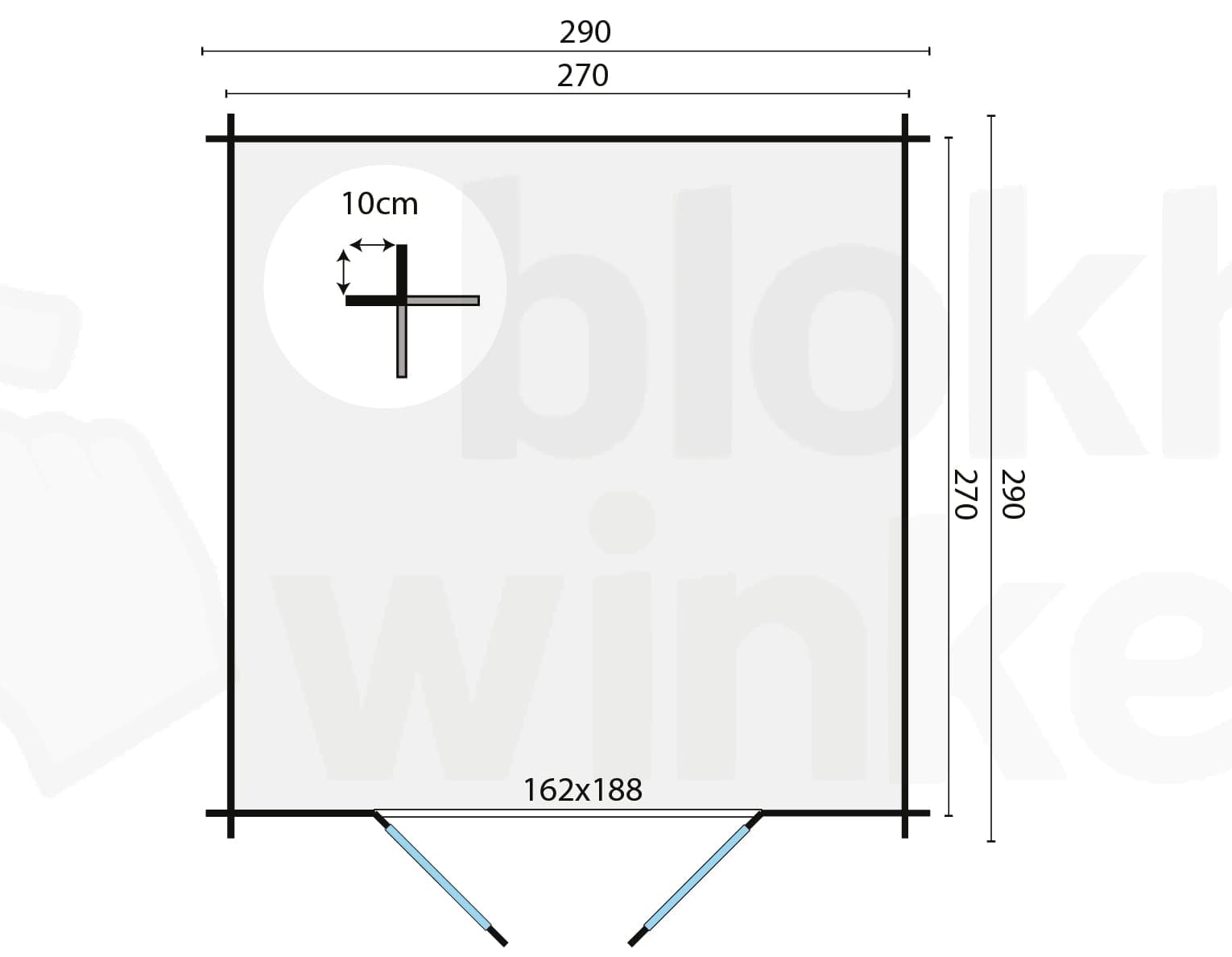 Plattegrond Blokhut Jorgen | Inclusief fundamentbalken, easyroofing, startset en bezorging!