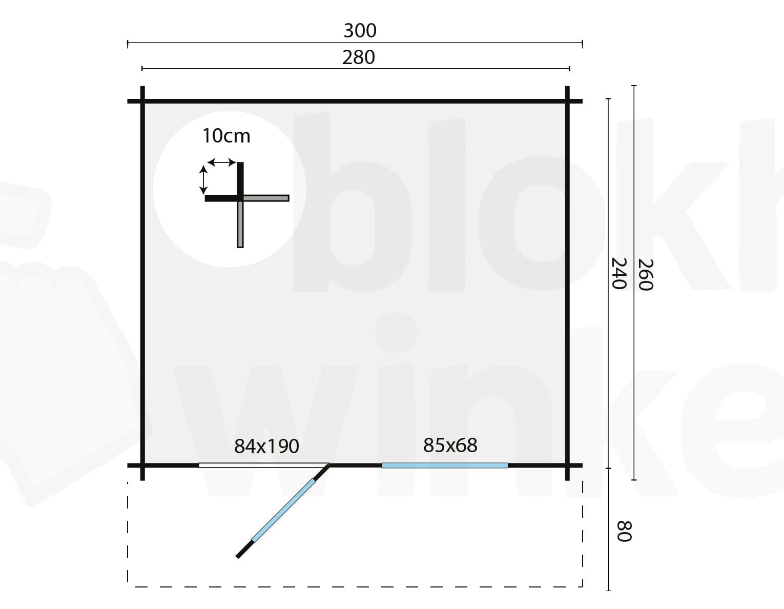 Plattegrond Blokhut Bjorn geïmpregneerd | Inclusief fundamentbalken, shingles, startset en bezorging!