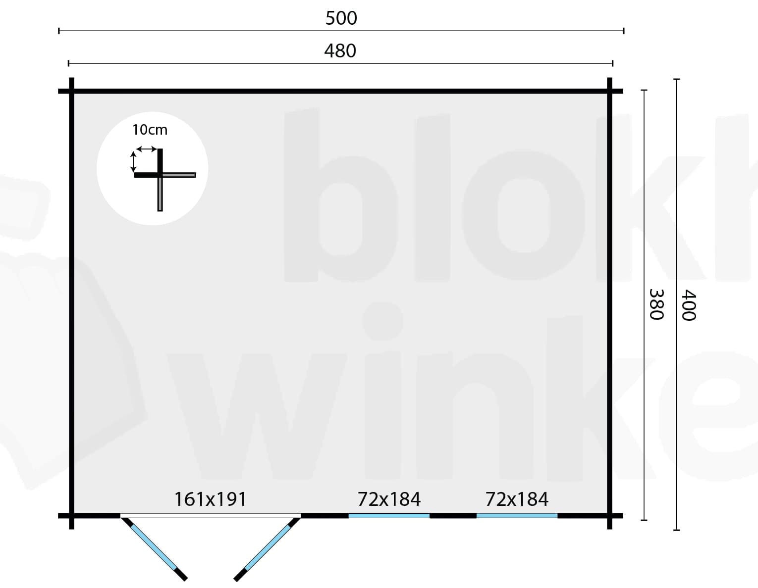 Plattegrond Blokhut Annabel | Inclusief fundamentbalken, easyroofing, startset en bezorging!
