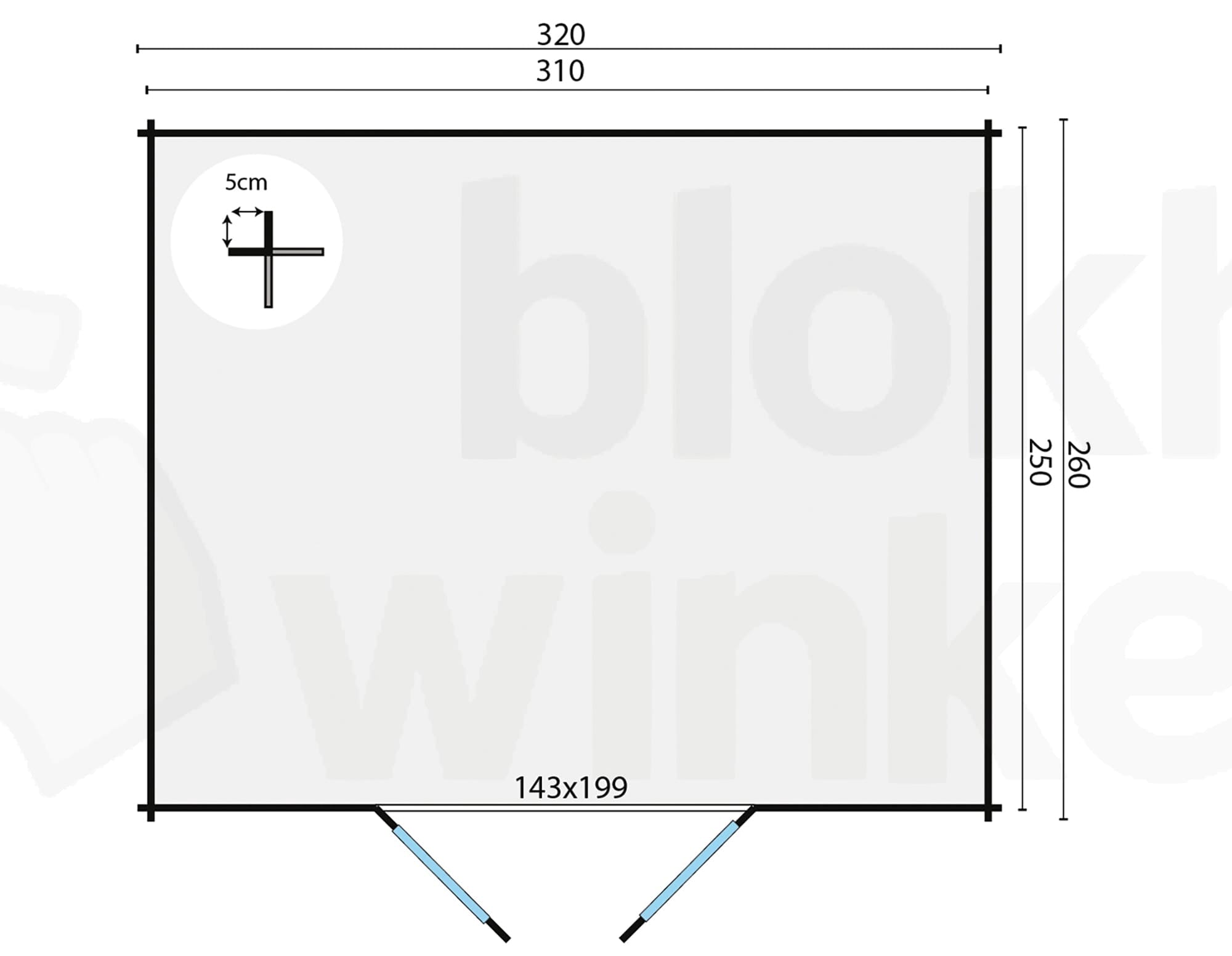 Plattegrond Blokhut Hypermodern | Inclusief fundamentbalken, easyroofing, startset en bezorging!