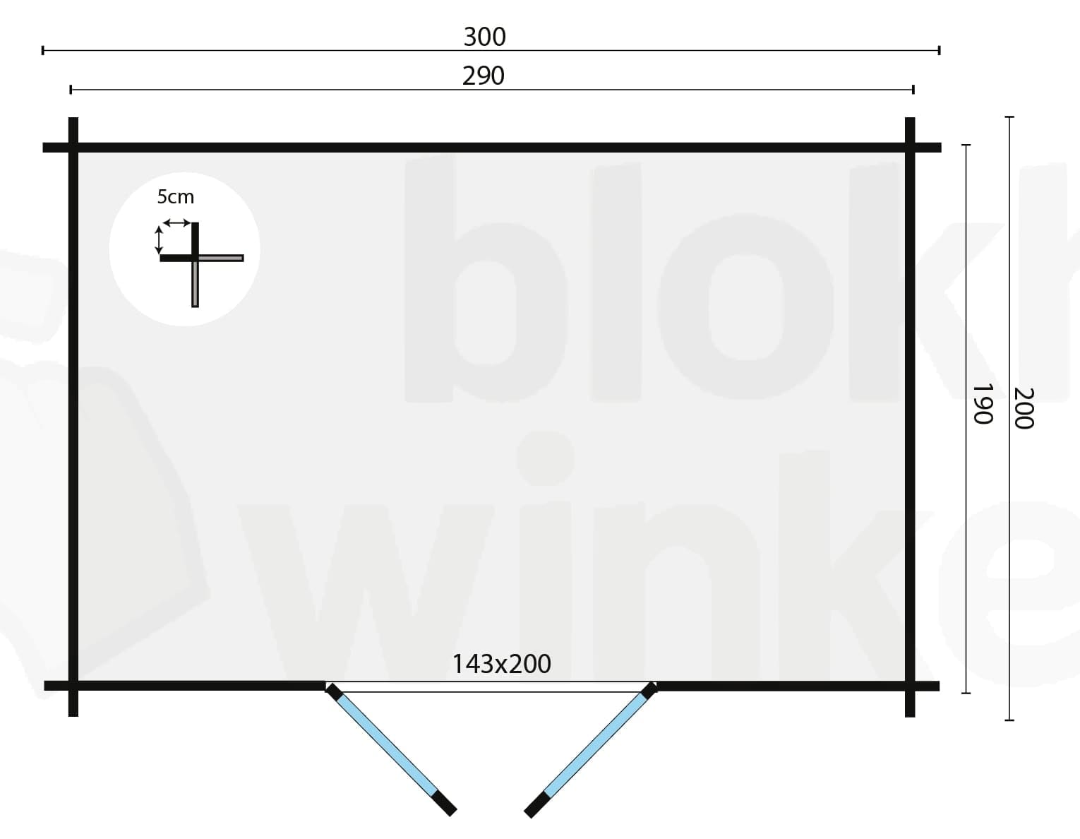 Plattegrond Blokhut Minimodern | Inclusief fundamentbalken, easyroofing, startset en bezorging!
