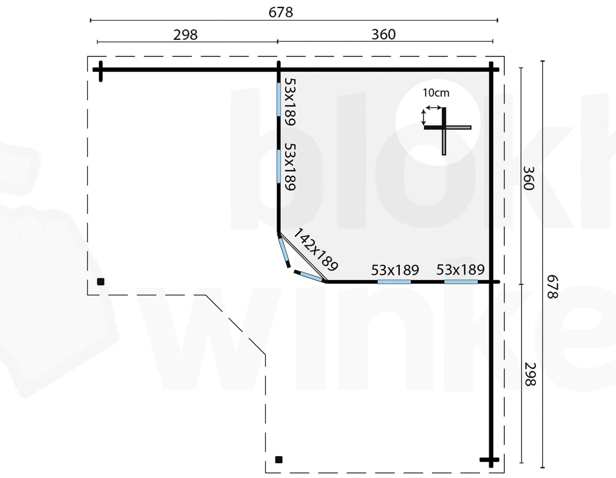 Plattegrond Blokhut Jutka | Inclusief fundamentbalken, EPDM, startset en bezorging!