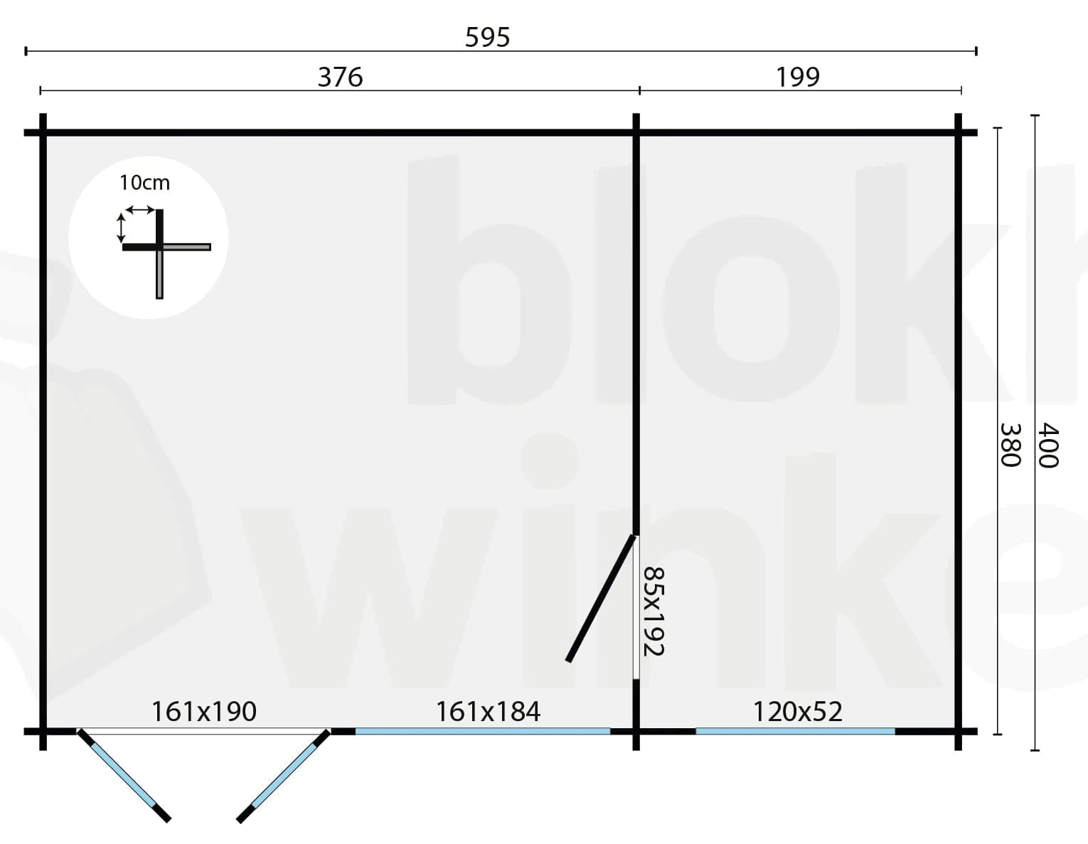 Plattegrond Blokhut Flow geïmpregneerd | Inclusief fundamentbalken, easyroofing, startset en bezorging!