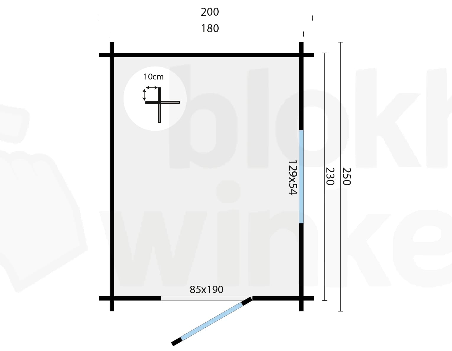 Plattegrond Blokhut Samuel | Inclusief fundamentbalken, easyroofing, startset en bezorging!