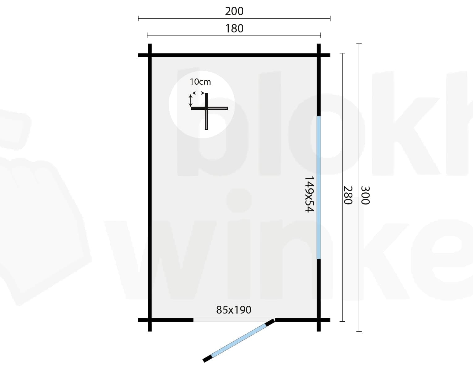 Plattegrond Blokhut Will geïmpregneerd | Inclusief fundamentbalken, easyroofing, startset en bezorging!