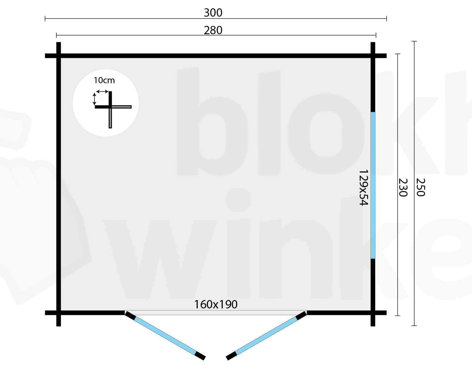Plattegrond Blokhut Gadsby | Inclusief fundamentbalken, easyroofing, startset en bezorging!
