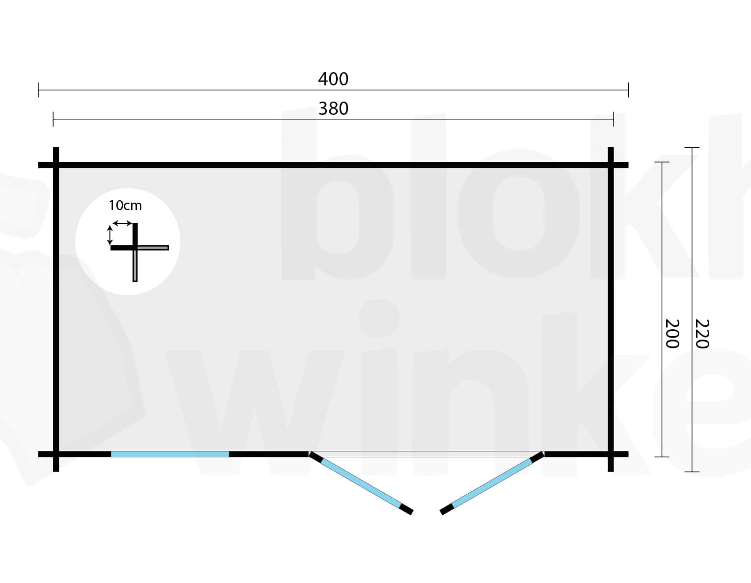 Plattegrond Blokhut Harriot | Inclusief fundamentbalken, easyroofing, startset en bezorging!