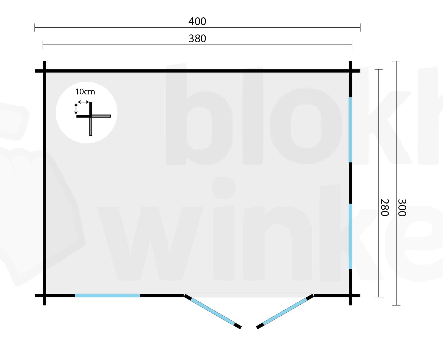 Plattegrond Blokhut Jason geïmpregneerd | Inclusief fundamentbalken, easyroofing, startset en bezorging!