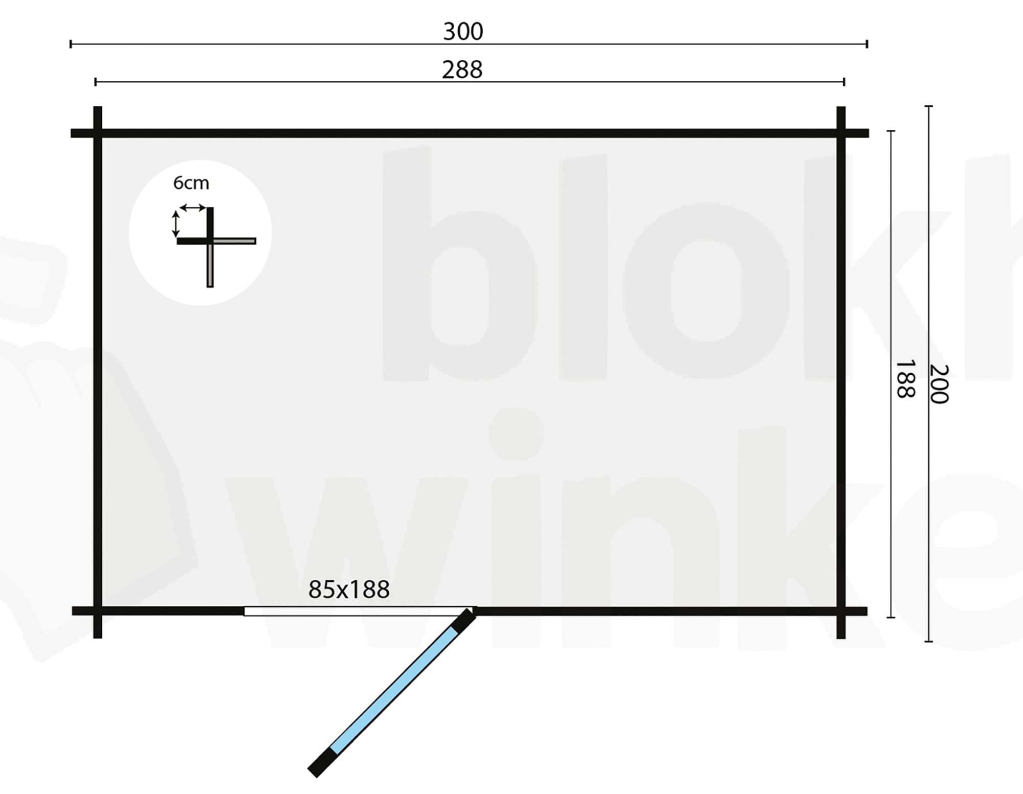 Plattegrond Blokhut Novalie2.0 | Inclusief fundamentbalken, easyroofing, startset en bezorging!