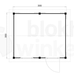 blokhut Oregon 350x300 geïmpregneerd - Luxhouse - FFOR350300-DI - 350x300