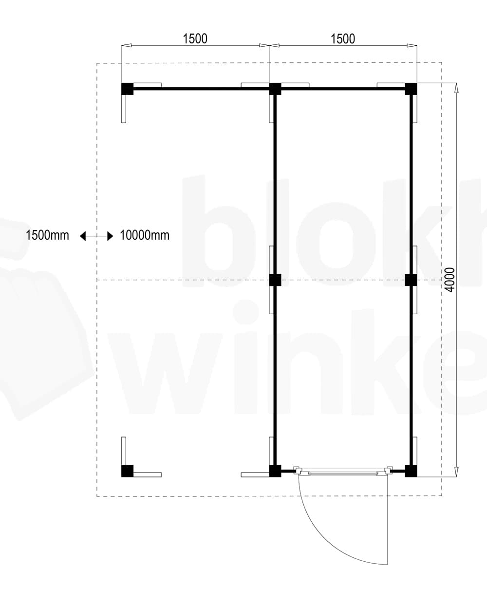 Plattegrond Oregon Lounge 150x400 geïmpregneerd