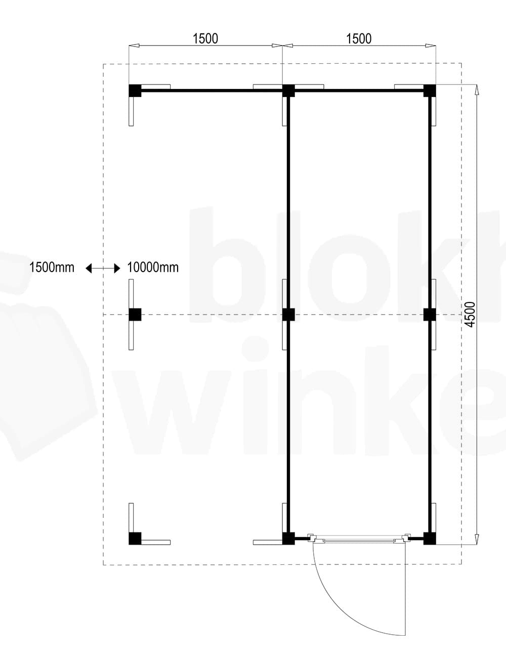 Plattegrond Oregon Lounge 150x450 geïmpregneerd