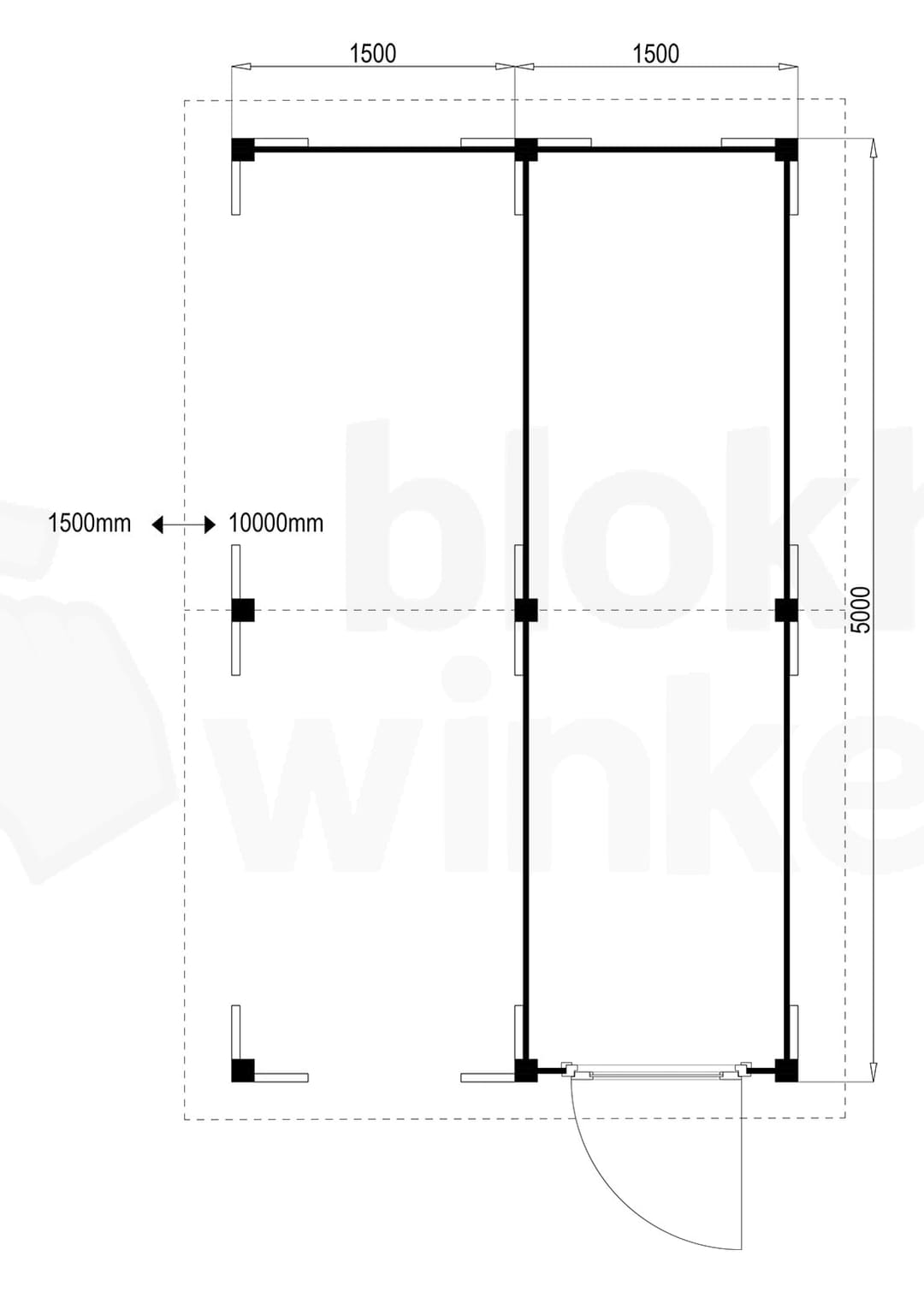 blokhut Oregon Lounge 150x500 geïmpregneerd - Luxhouse - FFORLO150500-DI - 150x500