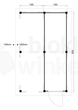 blokhut Oregon Lounge 150x500 geïmpregneerd - Luxhouse - FFORLO150500-DI - 150x500