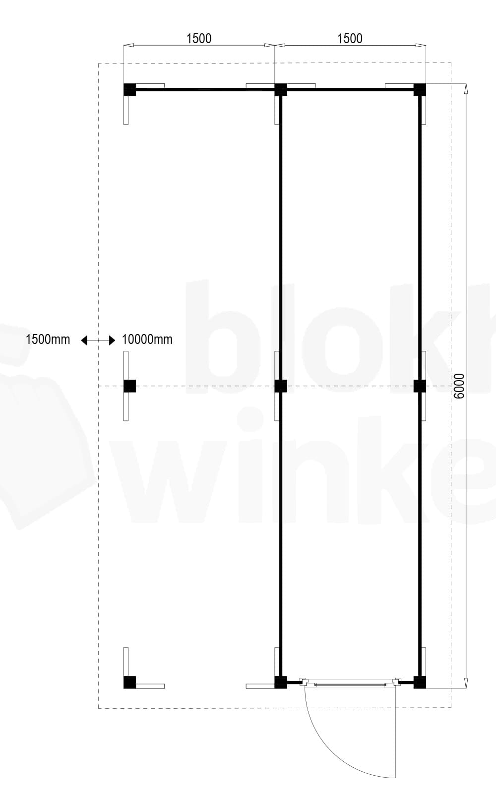 Plattegrond Oregon Lounge 150x600 geïmpregneerd