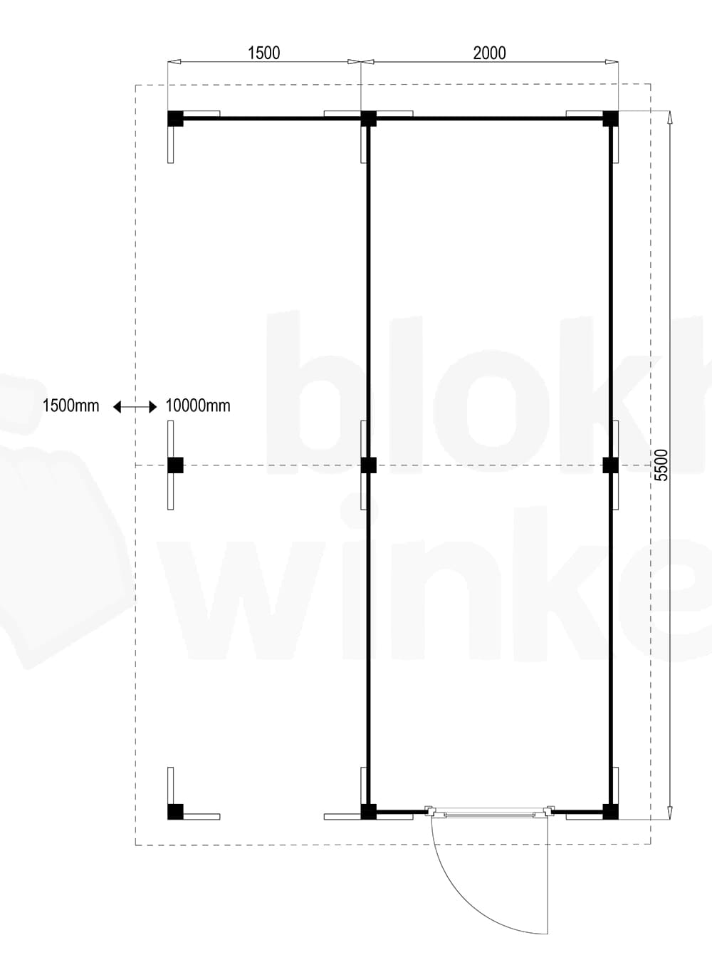 blokhut Oregon Lounge 200x550 geïmpregneerd - Luxhouse - FFORLO200550-DI - 200x550
