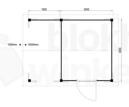 blokhut Oregon Lounge 250x300 geïmpregneerd - Luxhouse - FFORLO250300-DI - 250x300