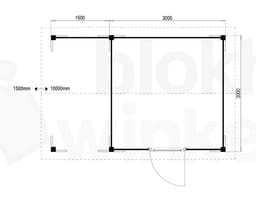 blokhut Oregon Lounge 300x300 geïmpregneerd - Luxhouse - FFORLO300300-DI - 300x300