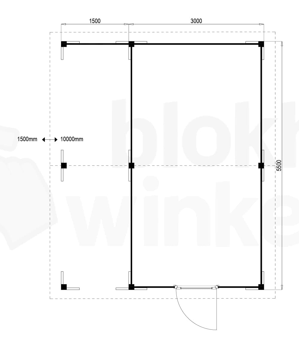 blokhut Oregon Lounge 300x550 geïmpregneerd - Luxhouse - FFORLO300550-DI - 300x550