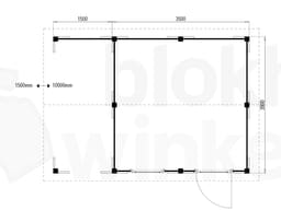 blokhut Oregon Lounge 350x350 geïmpregneerd - Luxhouse - FFORLO350350-DI - 350x350