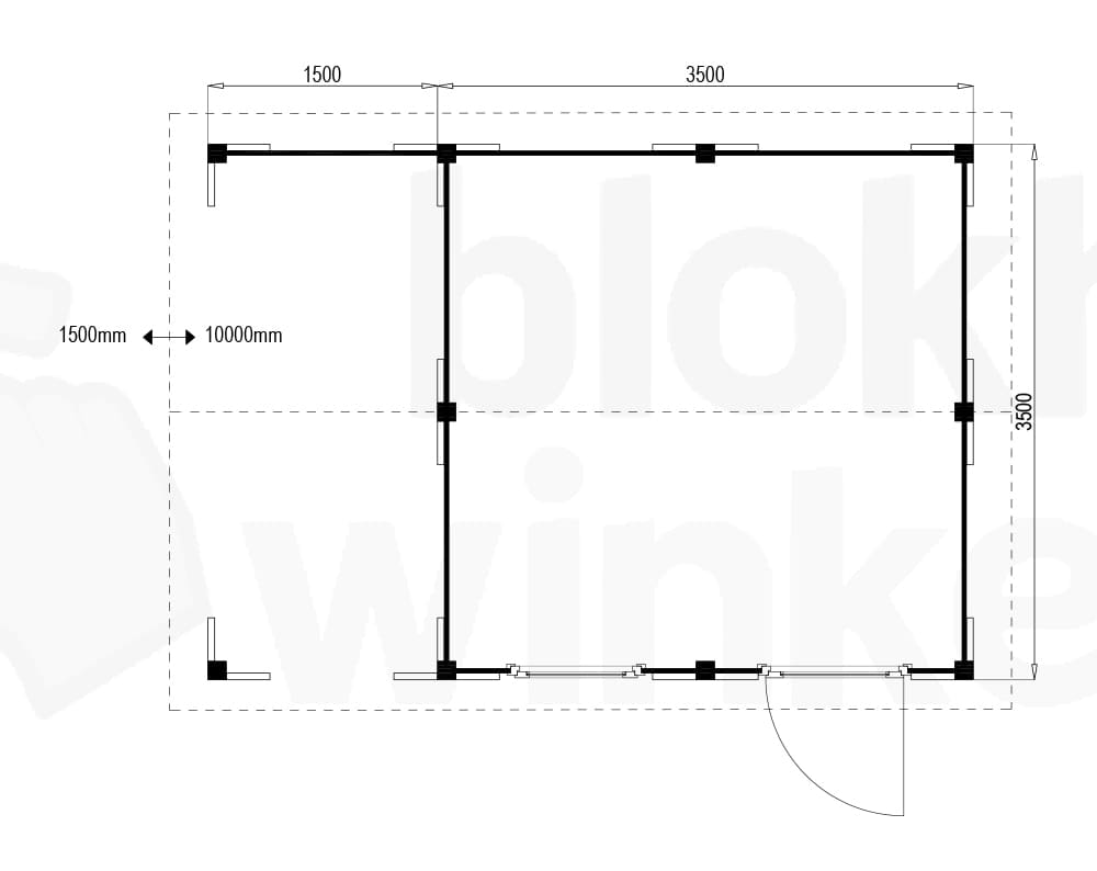 Plattegrond Oregon Lounge 350x350 geïmpregneerd