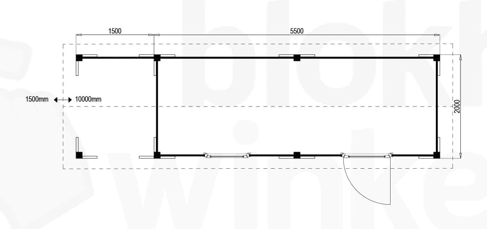 Plattegrond Oregon Lounge 550x200 geïmpregneerd