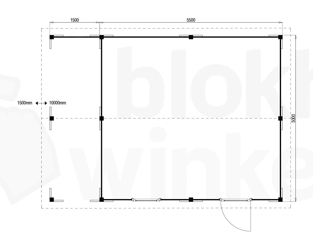 Plattegrond Oregon Lounge 550x500 geïmpregneerd