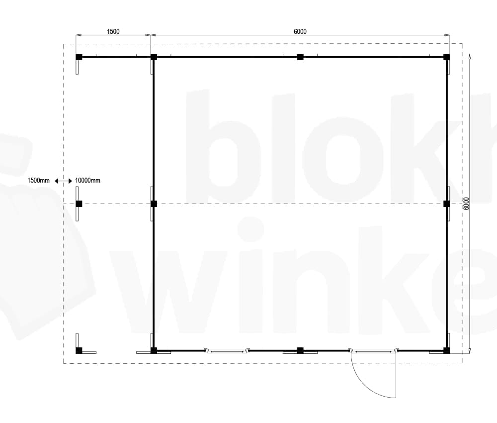 blokhut Oregon Lounge 600x600 geïmpregneerd - Luxhouse - FFORLO600600-DI - 600x600