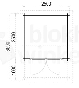 plattegrond afbeelding blokhut Texas 250x250 geïmpregneerd