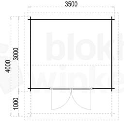 plattegrond afbeelding blokhut Texas 350x300 geïmpregneerd
