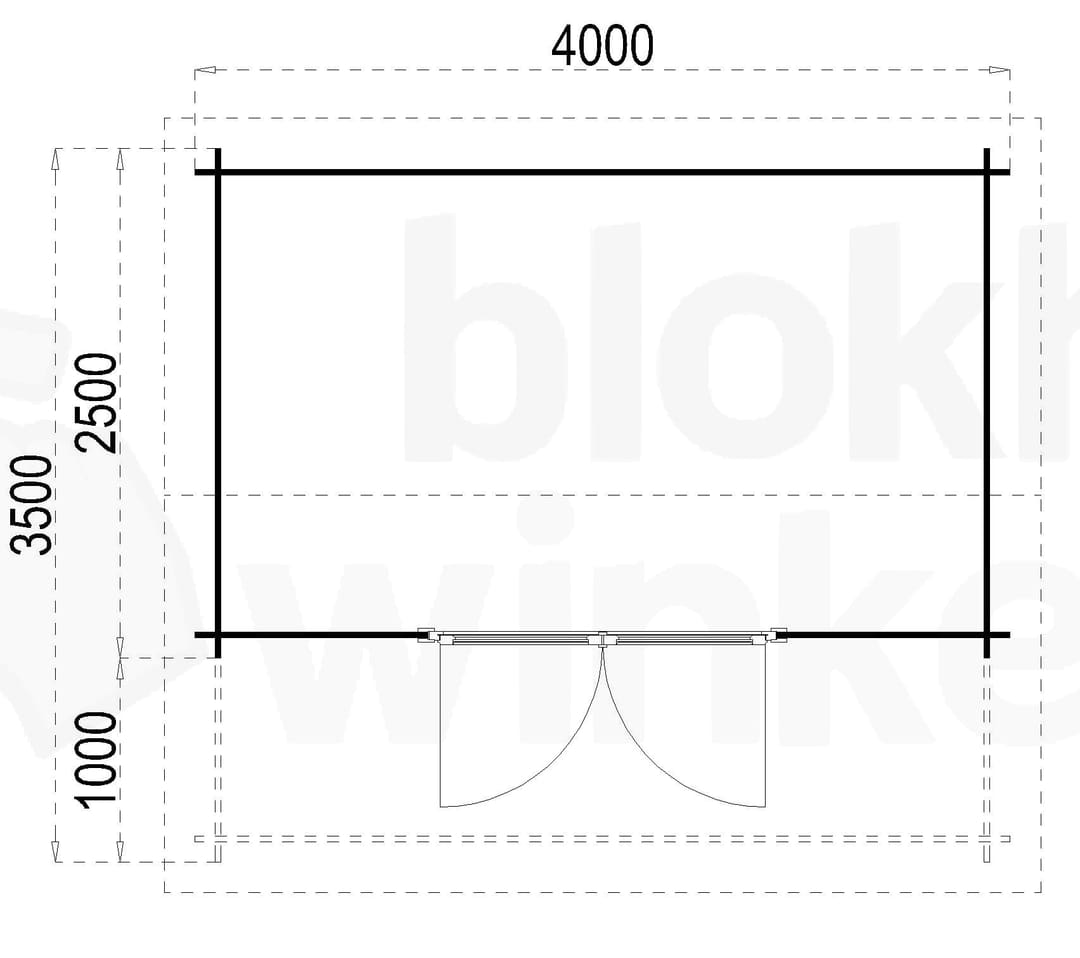 plattegrond afbeelding blokhut Texas 400x250 geïmpregneerd