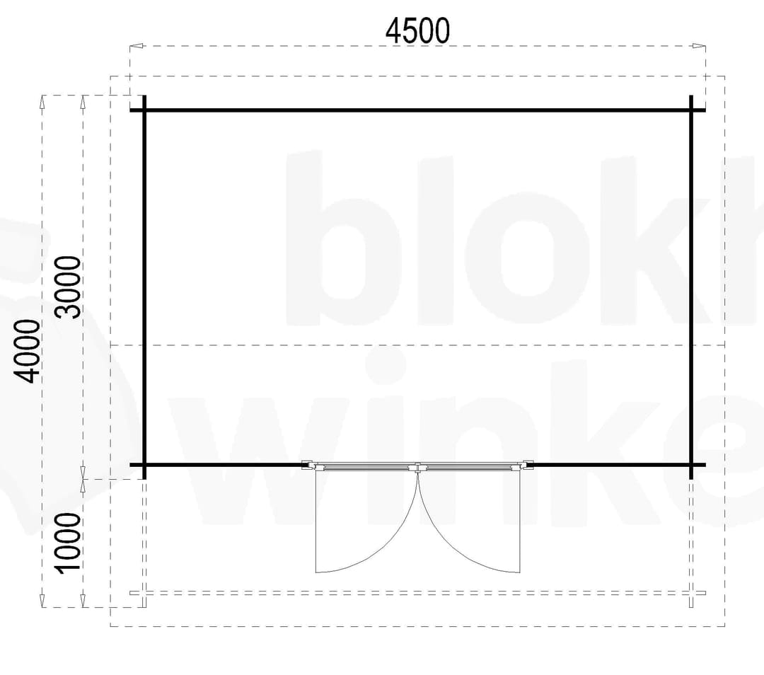 plattegrond afbeelding blokhut Texas 450x300 geïmpregneerd