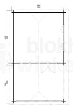 blokhut Barbano A Gecoat - Interflex - W4x4+3-GECOAT - 440x440