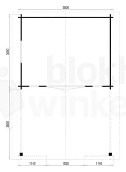 Plattegrond Interflex blokhut Marbella Geimpregneerd
