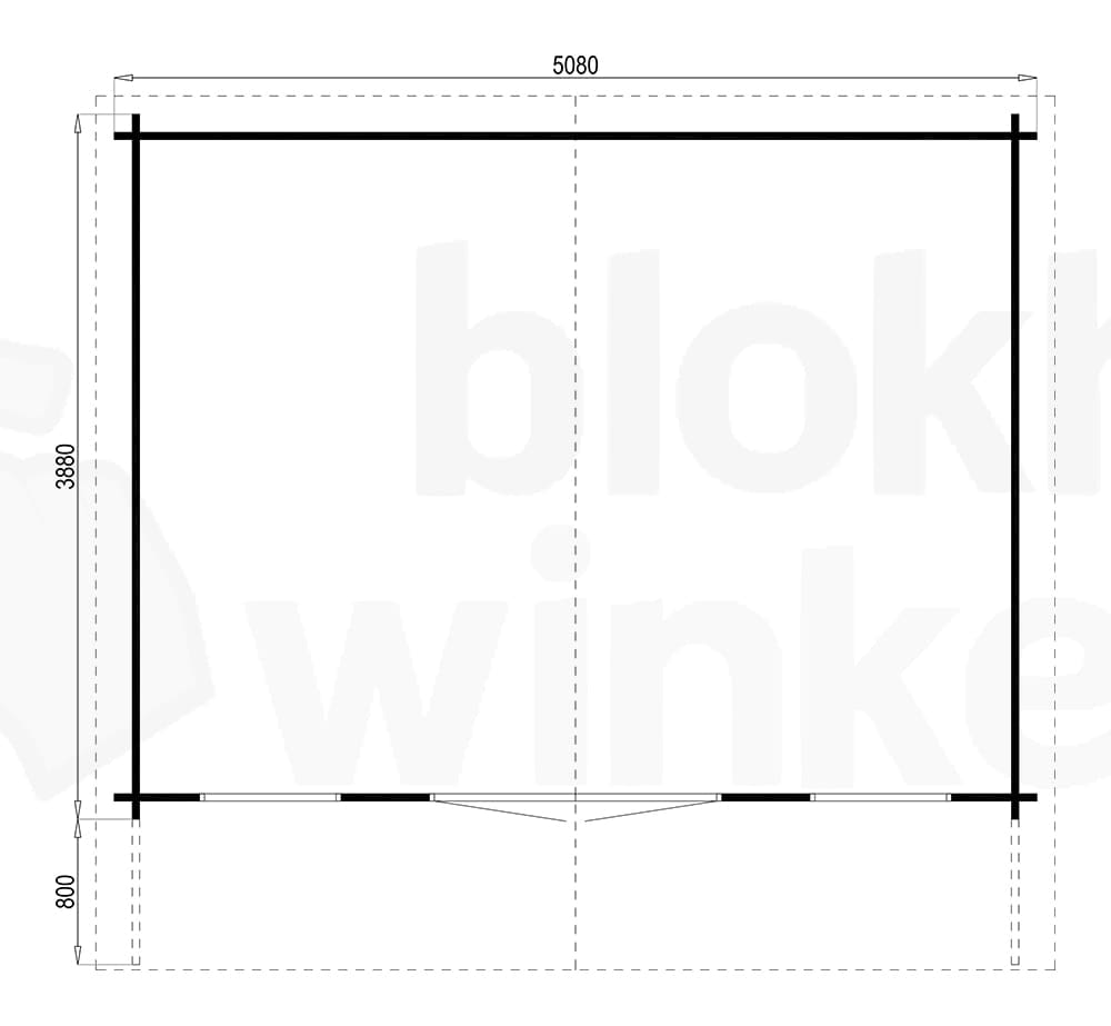 Plattegrond Interflex blokhut Pinto 40 geïmpregneerd