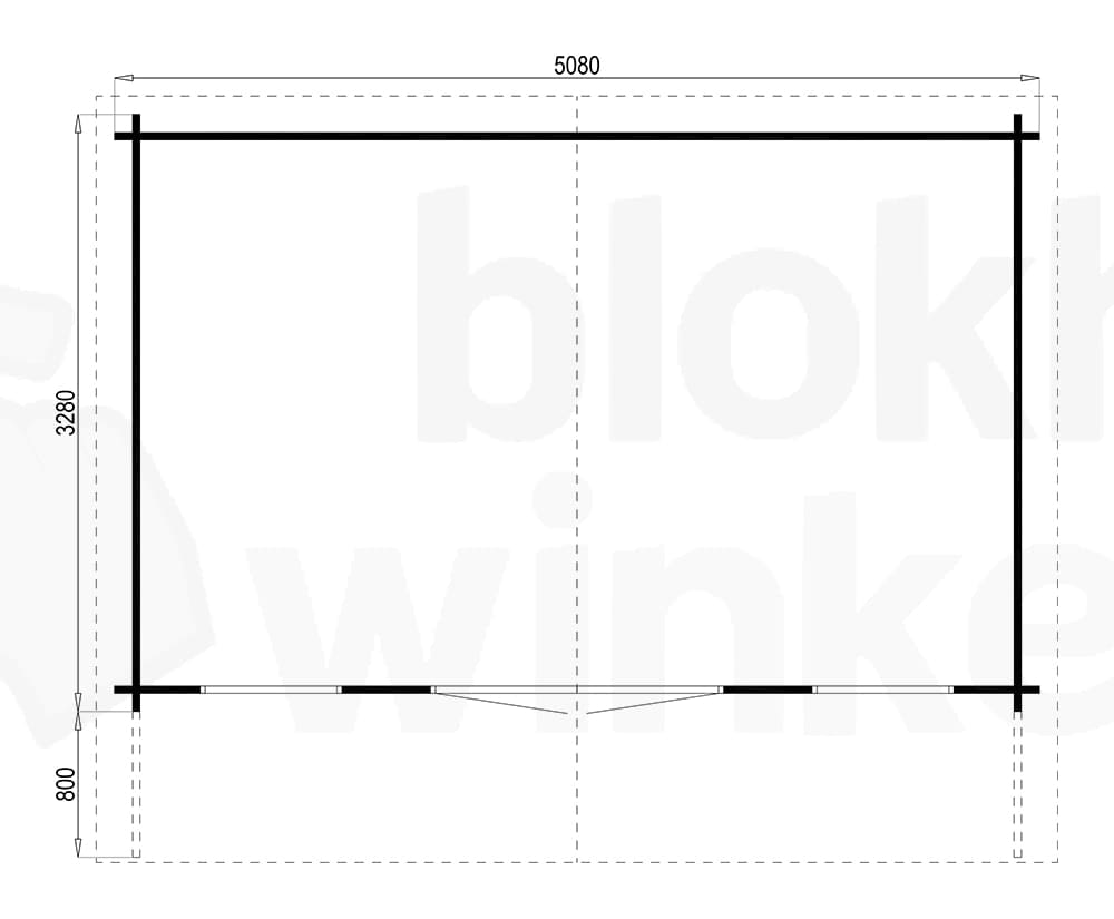 Plattegrond Interflex blokhut Segovia 40 geïmpregneerd