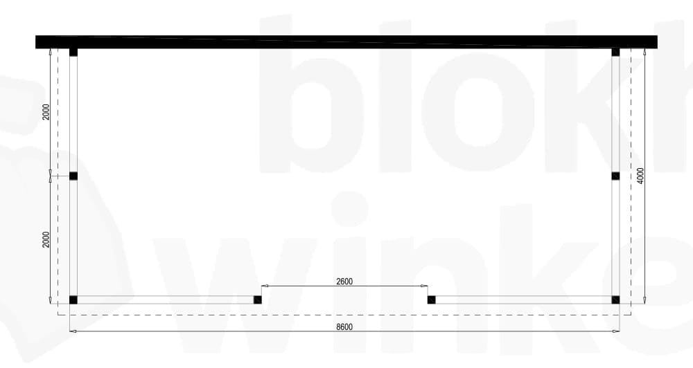Plattegrond Aanbouwveranda Winston 400x860