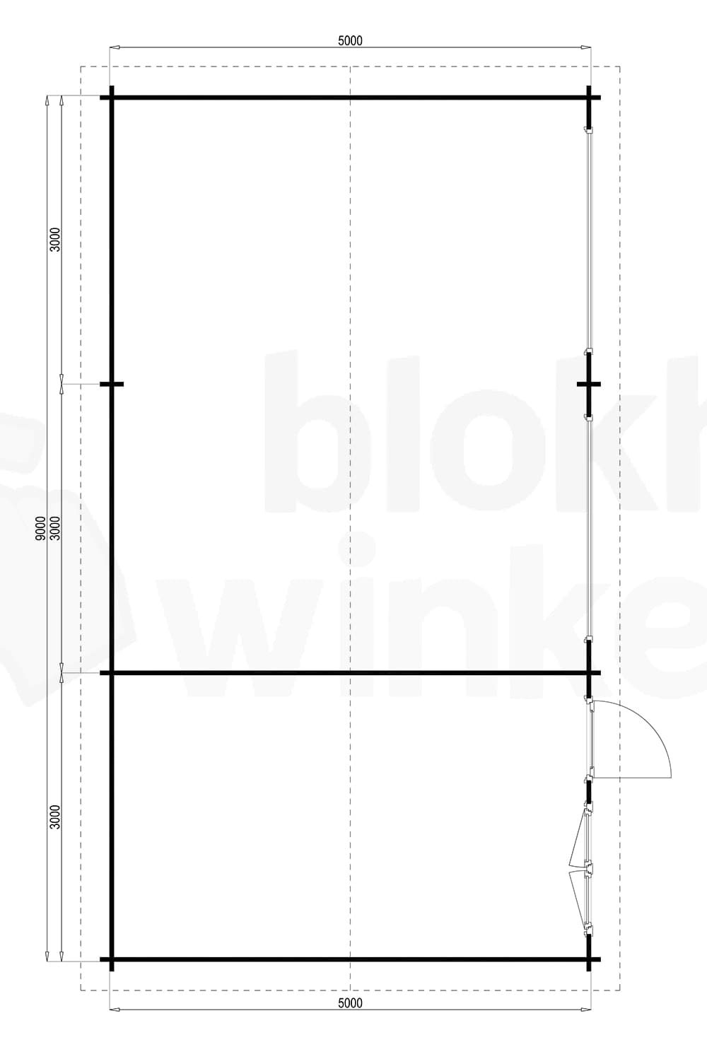 Plattegrond Blokhut Birmingham 500x900