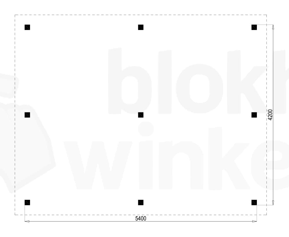 Plattegrond Carport 420x540 geïmpregneerd