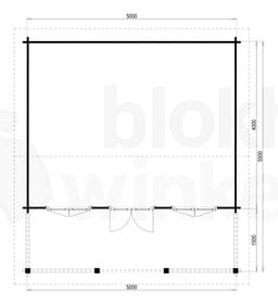 Plattegrond Lugarde blokhut Dubai 550x500 geïmpregneerd