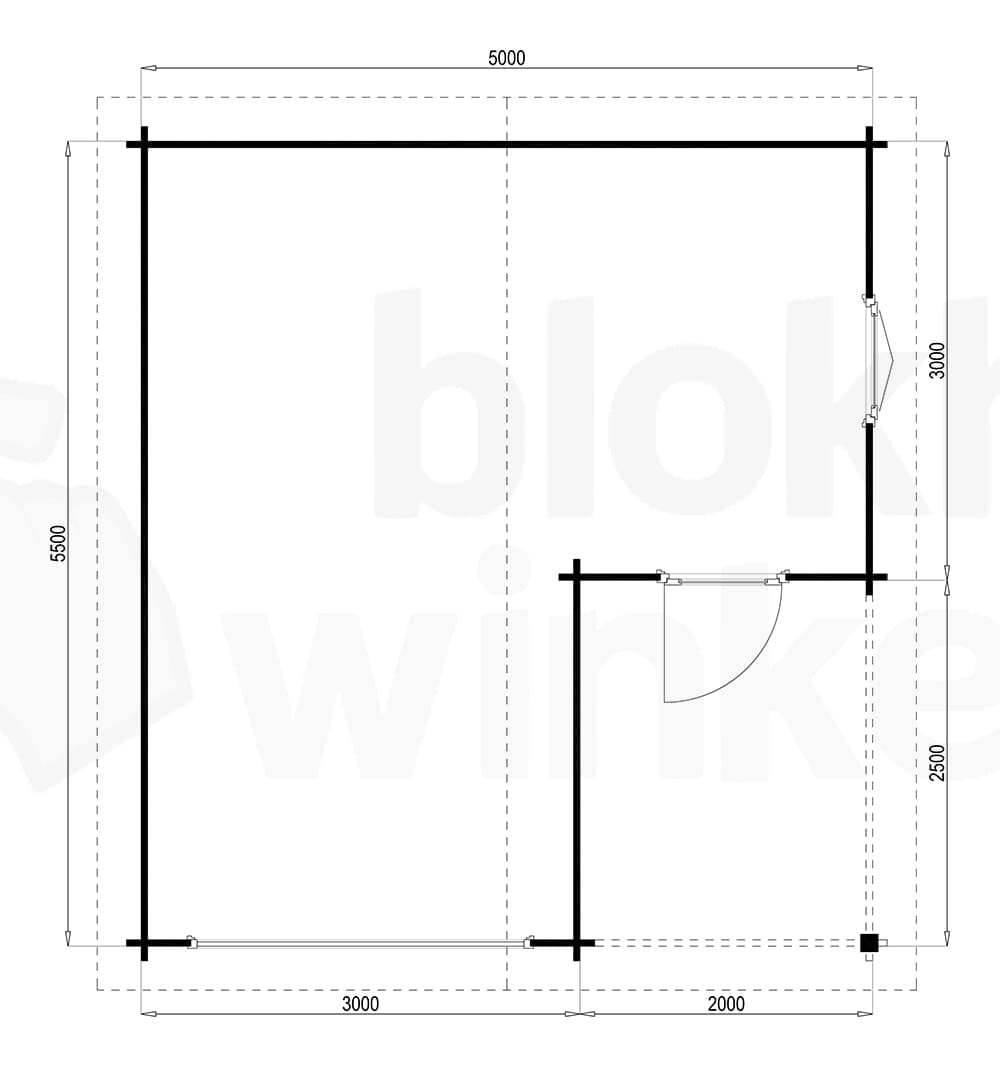 Plattegrond Garage Oklahoma 500x550