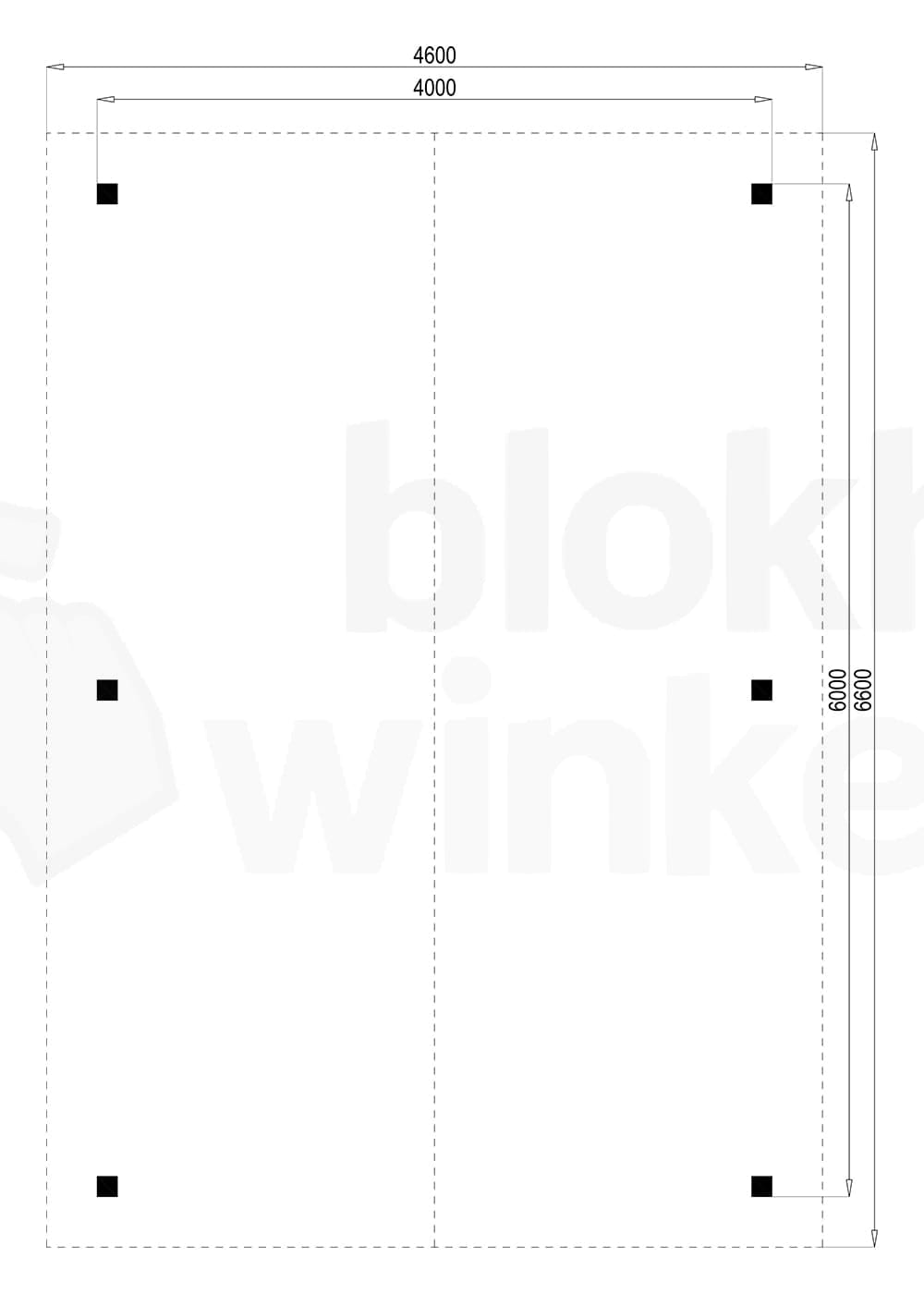 Plattegrond Lugarde Carport 400x600cm