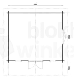Plattegrond Lugarde tuinhuis Nebraska 400x350 geïmpregneerd
