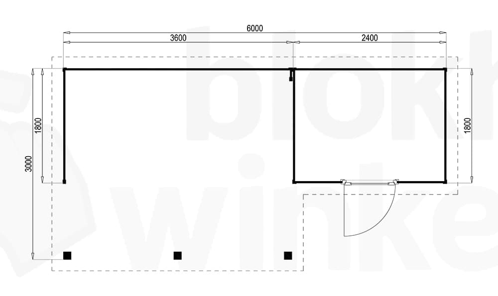 Plattegrond Lugarde tuinhuis Prima Jake 300x600