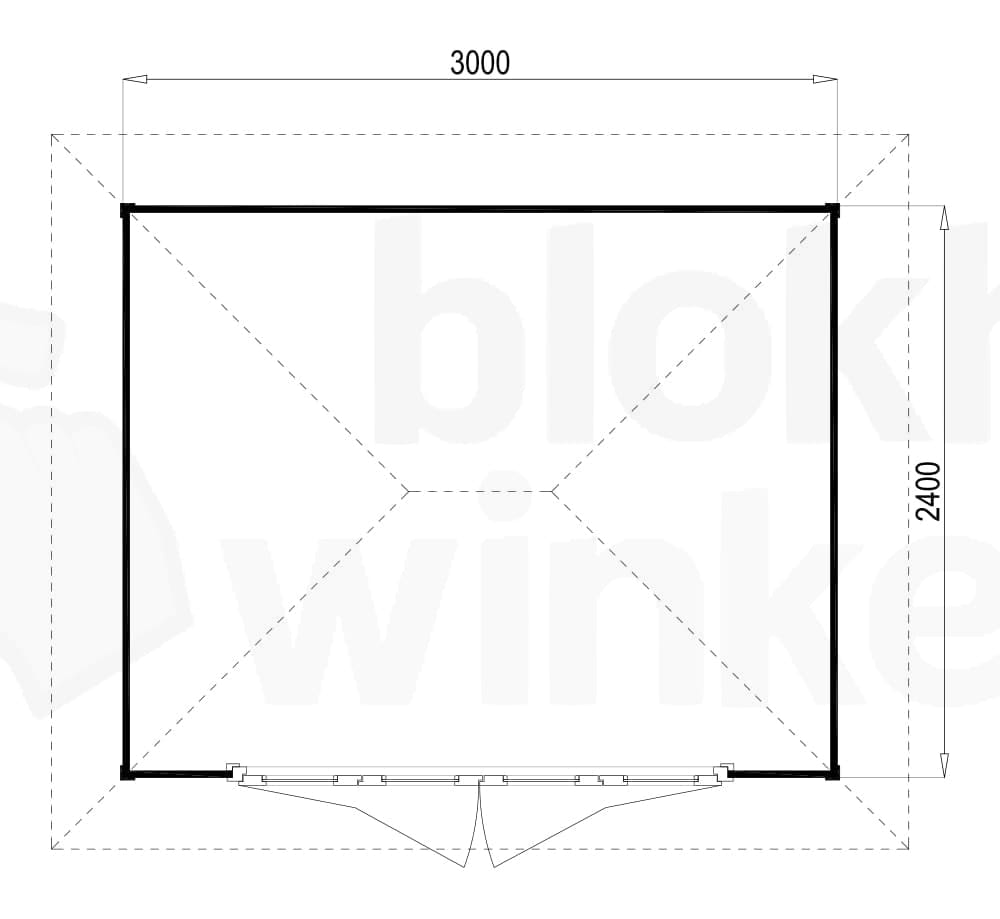 Plattegrond Lugarde tuinhuis Prima Noëlla 300x240 V2