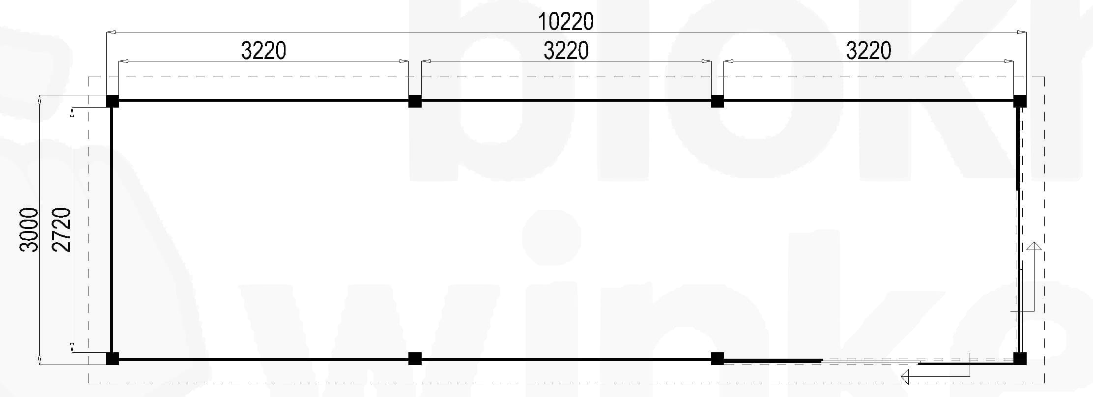 Plattegrond Lugarde Tuinkamer Apeldoorn 1022x300 geïmpregneerd