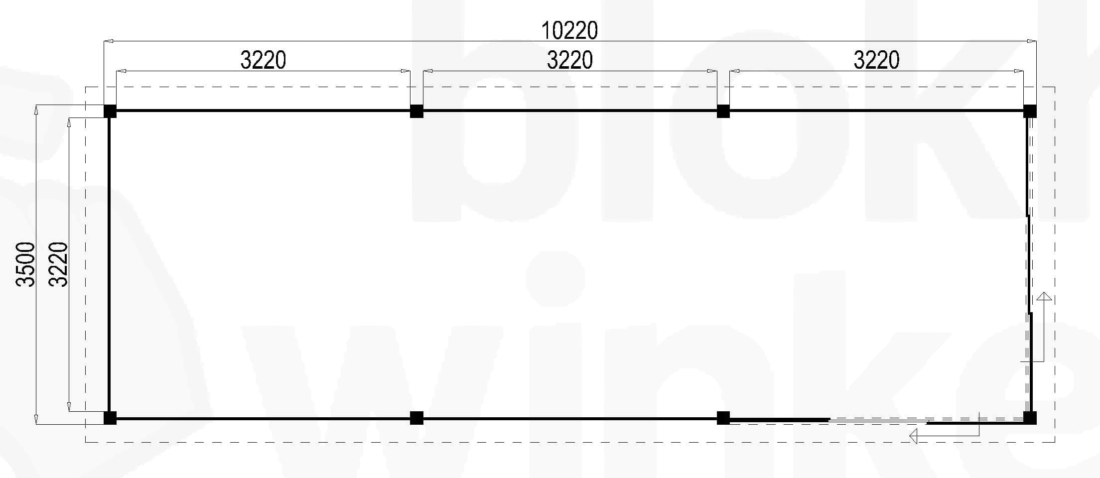 Plattegrond Lugarde Tuinkamer Apeldoorn 1022x350 geïmpregneerd