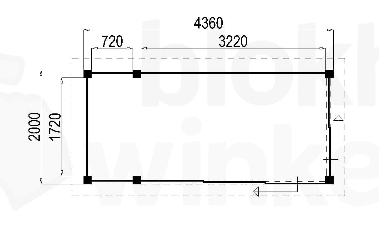 Plattegrond Lugarde Tuinkamer Apeldoorn 436x200 geïmpregneerd