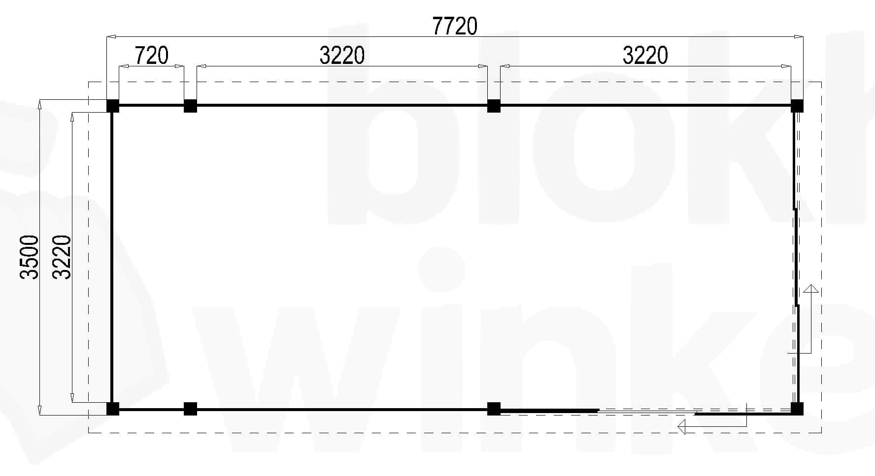 Plattegrond Lugarde Tuinkamer Apeldoorn 772x350 geïmpregneerd